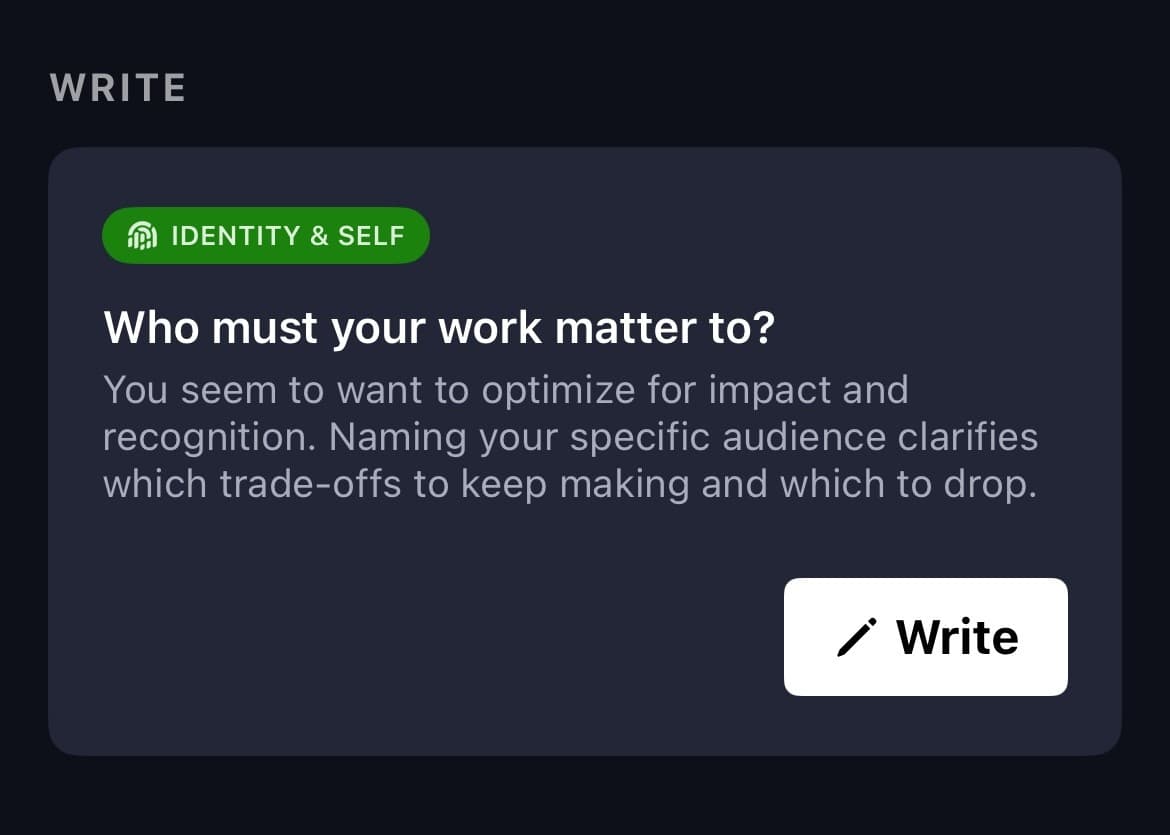 Contextual Prompts — Examined Self app screenshot